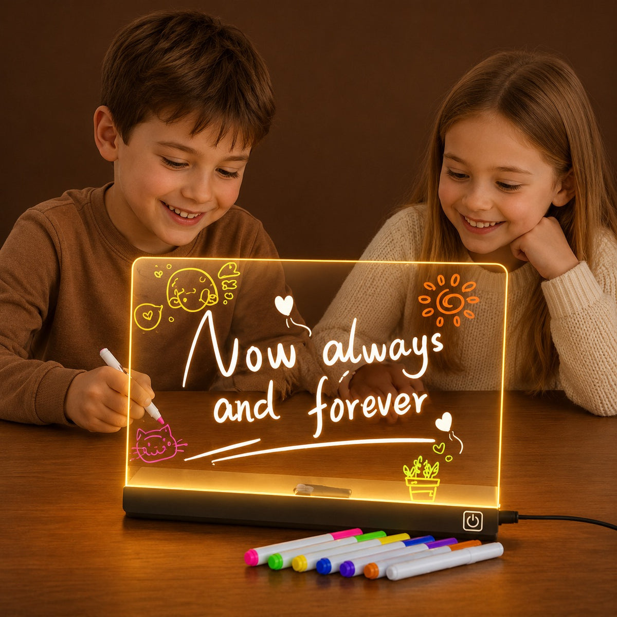 Tableau Lumineux LED pour Enfant – Ardoise Magique 7 Couleurs