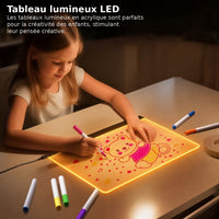 Tableau Lumineux LED pour Enfant – Ardoise Magique 7 Couleurs